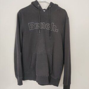 Bench Men's Hoodie Size S Black Cotton Blend Logo Activewear Sportive Athleisure